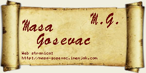 Maša Goševac vizit kartica